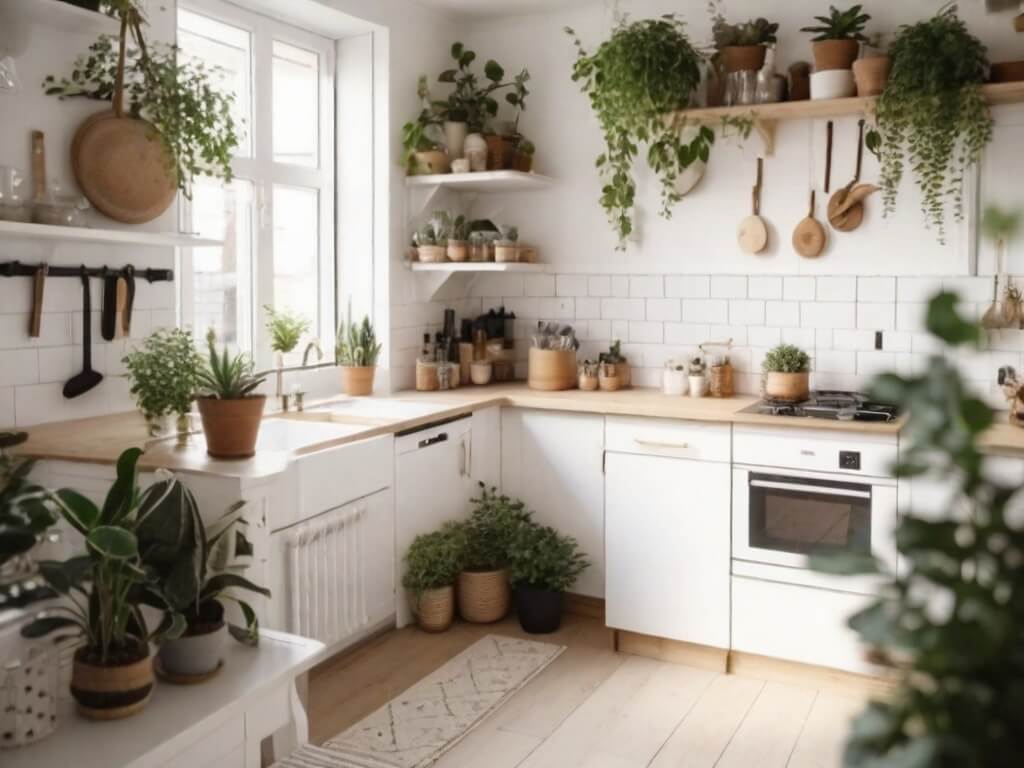 Dapur Dengan Dekorasi Tanaman