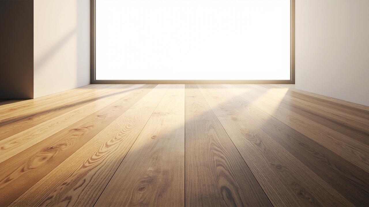 Side by side planks of laminate and engineered wood flooring