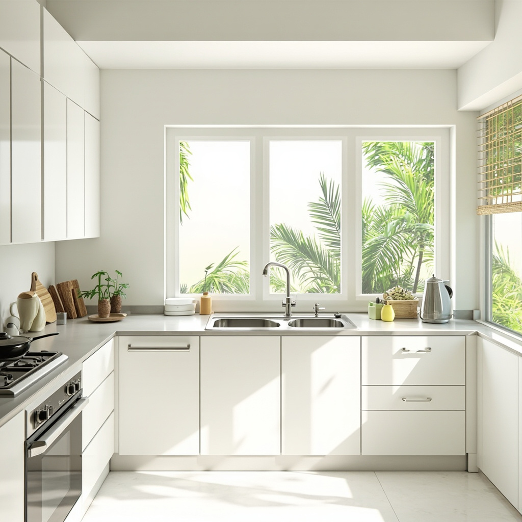 Ilustrasi layout dapur dengan konsep segitiga kerja — menunjukkan jarak ideal antara kompor, wastafel, dan kulkas