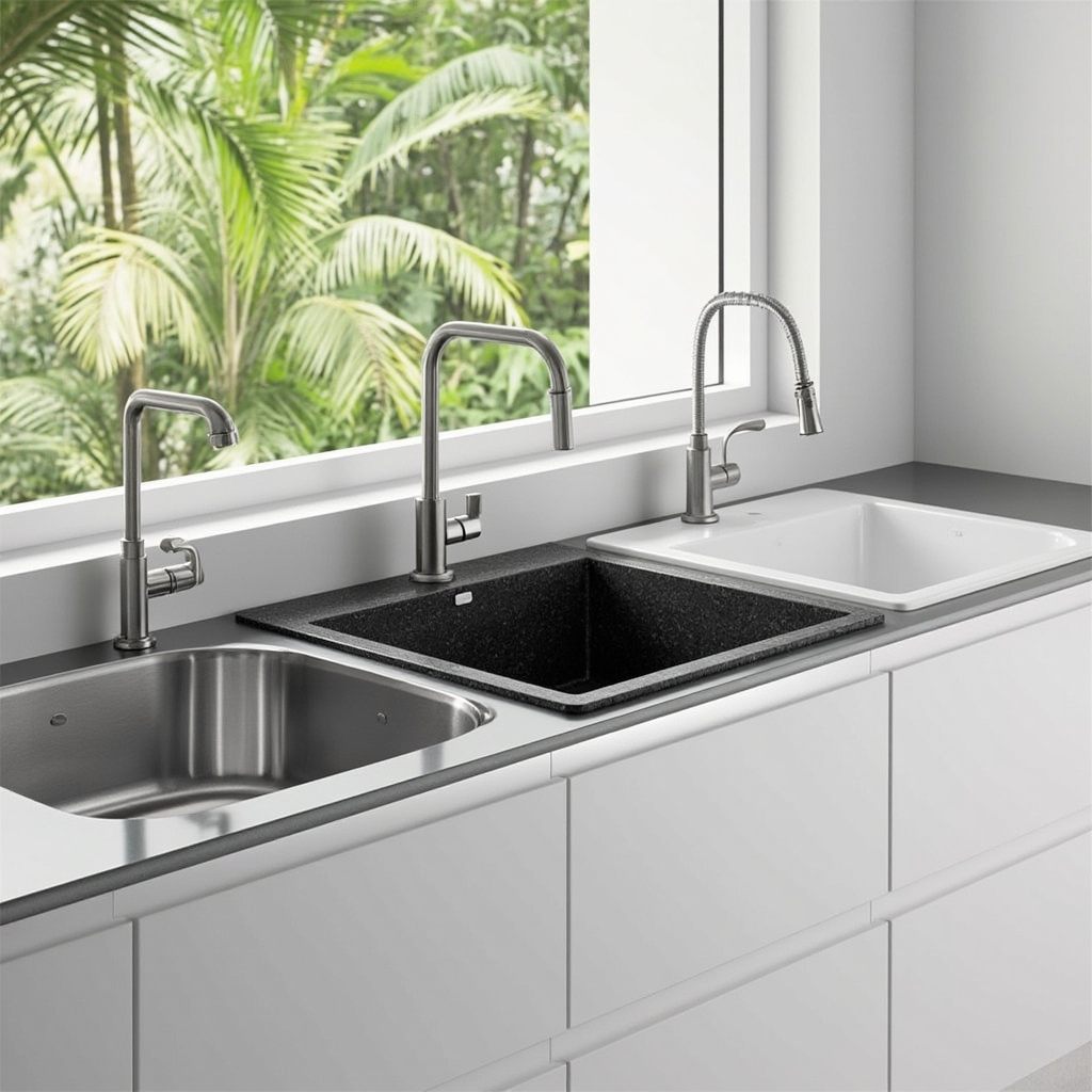 Wastafel Dapur Jenis Material